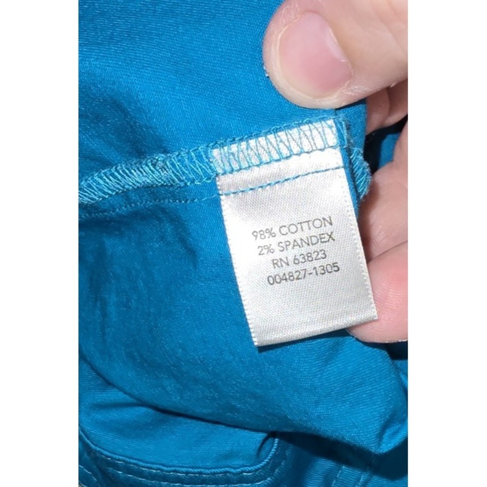 CJ Banks Blouse 3/4 Sleeve Boxy Ribbed Women's Size 3x Topical Blue Vacation - Picture 6 of 8